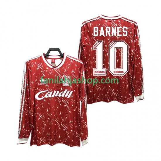 Liverpool Pelipaidat BARNES 10 1989 1991 Retro Kotipelipaita Pitkähihainen ,Miehet