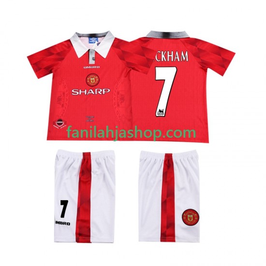Manchester United Pelipaidat BECKHAM 7 1996 1997 Retro Kotipelipaita Lyhythihainen ,Lapset