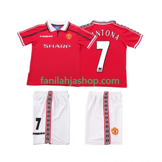 Manchester United Pelipaidat CONTONA 7 Retro Kotipelipaita 1998 1999 Lyhythihainen ,Lapset