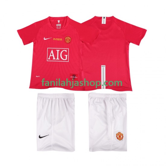 Manchester United Pelipaidat Champions League 2007 Retro Kotipelipaita 2008 Lyhythihainen ,Lapset