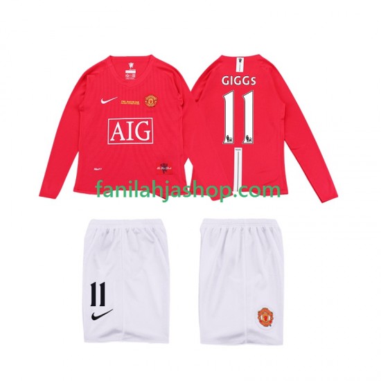Manchester United Pelipaidat GIGGS 11 Premier League 2009 Retro Kotipelipaita 2008 Pitkähihainen ,Lapset