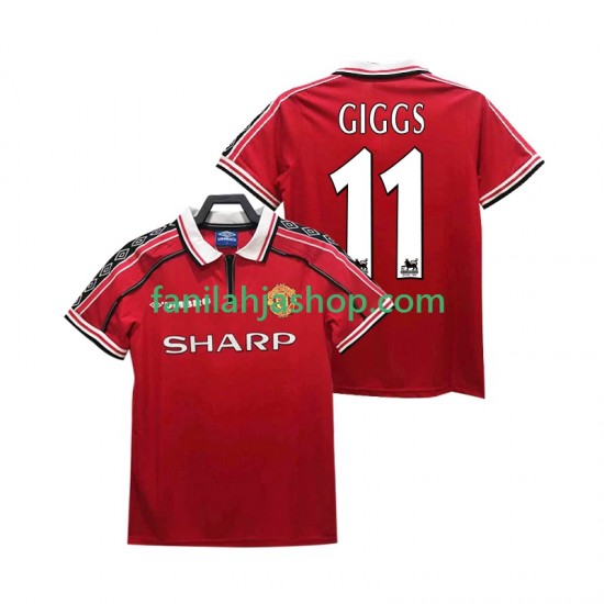 Manchester United Pelipaidat GIGGS 11 Retro Kotipelipaita 1998 1999 Lyhythihainen ,Miehet