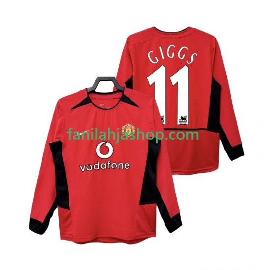 Manchester United Pelipaidat GIGGS 11 Retro Kotipelipaita 2004 2002 Pitkähihainen ,Miehet