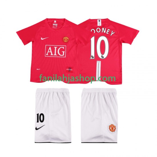 Manchester United Pelipaidat ROONEY 10 Premier League 2007 Retro Kotipelipaita 2008 Lyhythihainen ,Lapset