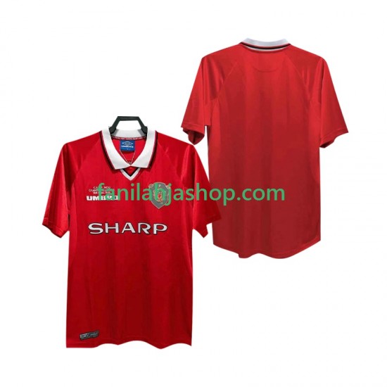 Manchester United Pelipaidat 2000 Retro Kotipelipaita 1999 Lyhythihainen ,Miehet