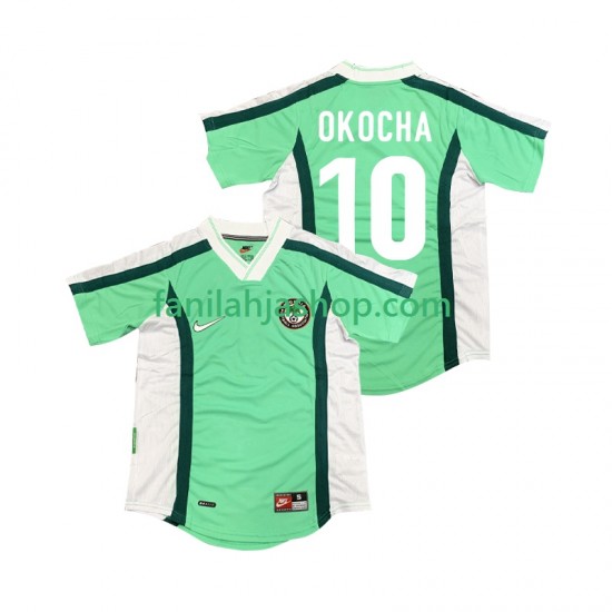 Nigeria Pelipaidat OKOCHA 10 Retro Kotipelipaita 1998 Lyhythihainen ,Miehet