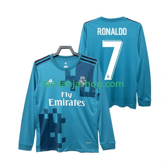Real Madrid Pelipaidat CRISTIANO RONALDO 7 2017 2018 Retro Kolmaspelipaita Pitkähihainen ,Miehet
