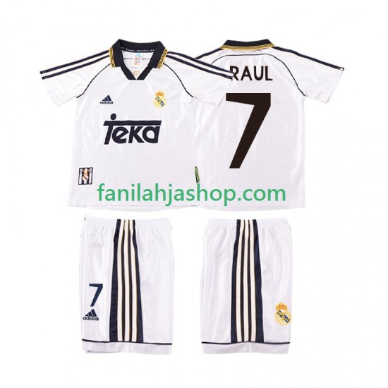 Real Madrid Pelipaidat RAUL 7 2000 Retro Kotipelipaita 1998 Lyhythihainen ,Lapset