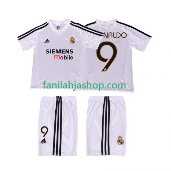 Real Madrid Pelipaidat RONALDO 9 5 Retro Kotipelipaita 2004 2002 Lyhythihainen ,Lapset