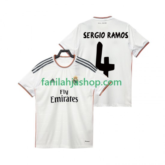 Real Madrid Pelipaidat SERGIO RAMOS 4 2013 2014 Retro Kotipelipaita Lyhythihainen ,Miehet