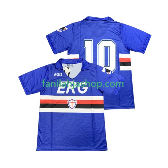 Sampdoria Pelipaidat 10 1990 1991 Retro Kotipelipaita Lyhythihainen ,Miehet
