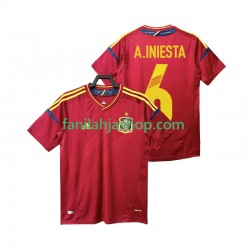 Espanja Pelipaidat Andres Iniesta 6 2012 Retro Kotipelipaita Lyhythihainen ,Miehet
