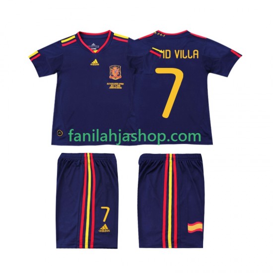 Espanja Pelipaidat DAVID VILLA 7 Retro Vieraspelipaita 2010 Lyhythihainen ,Lapset