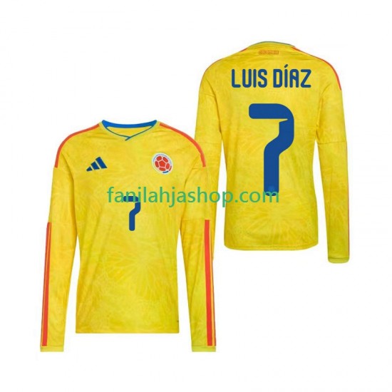 Kolumbia Pelipaidat Luis Diaz 7 World Cup Kotipelipaita 2026 Pitkähihainen ,Miehet