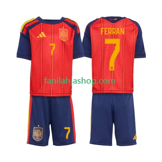 Espanja Pelipaidat Ferran Torres 7 World Cup Kotipelipaita 2026 Lyhythihainen ,Lapset