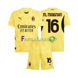 AC Milan Pelipaidat Mike Maignan 16 Maalivahdin Vieraspelipaita 2024-2025 Lyhythihainen ,Lapset