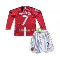 Manchester United Pelipaidat Cristiano Ronaldo 7 Champion League 2007 Retro Kotipelipaita Pitkähihainen ,Lapset