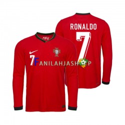 Portugali Pelipaidat Ronaldo 7 Euro Kotipelipaita 2024 Pitkähihainen ,Miehet