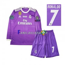 Real Madrid Pelipaidat Cristiano Ronaldo 7 2016 Retro Vieraspelipaita Pitkähihainen ,Lapset