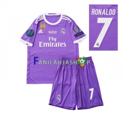 Real Madrid Pelipaidat Cristiano Ronaldo 7 2016 Retro Vieraspelipaita Lyhythihainen ,Lapset