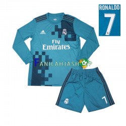 Real Madrid Pelipaidat Cristiano Ronaldo 7 2017 Retro Kolmaspelipaita Pitkähihainen ,Lapset
