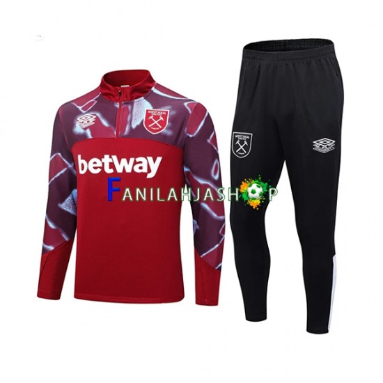 West Ham United Punainen Harjoituspaita + Treenihousut 2023-2024