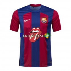 FC Barcelona Pelipaidat Rolling Stones Kotipelipaita 2023-2024 Lyhythihainen ,Miehet