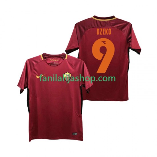 AS Roma Pelipaidat DZEKO 9 2017-2018 Retro Kotipelipaita Lyhythihainen ,Miehet
