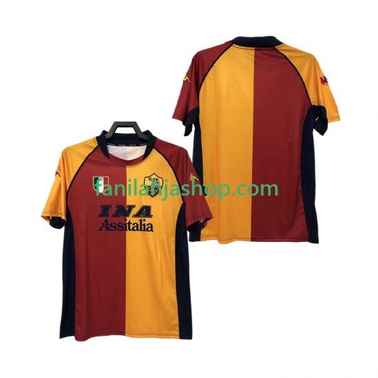 AS Roma Pelipaidat 2000-2001 Retro Kotipelipaita Lyhythihainen ,Miehet