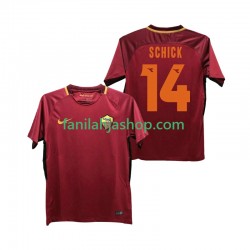 AS Roma Pelipaidat SCHICK 14 2017-2018 Retro Kotipelipaita Lyhythihainen ,Miehet