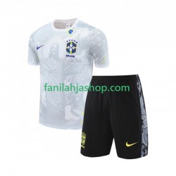 Brasilia Valkoinen JESUS Football Shirts Kotipelipaita 2024-2025 Lyhythihainen ,Lapset