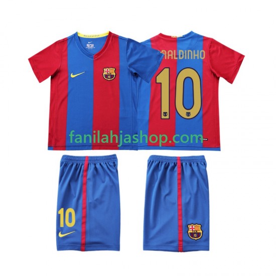 FC Barcelona Pelipaidat RONALDINHO 10 2007 Retro Kotipelipaita 2006 Lyhythihainen ,Lapset