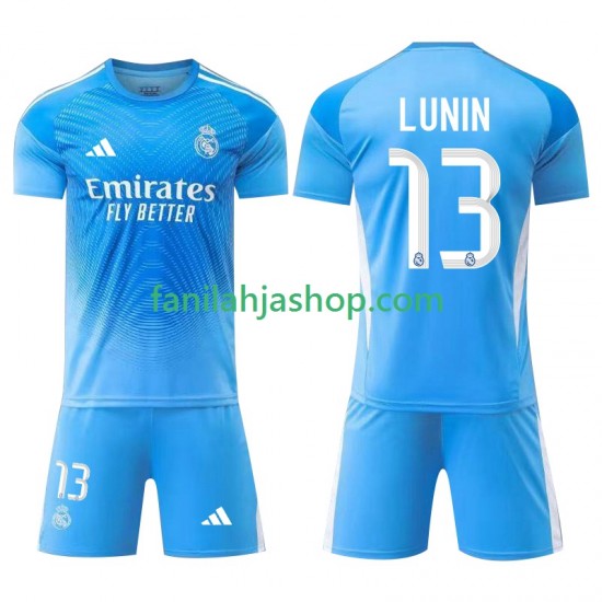 Real Madrid Pelipaidat Andriy Lunin 13 Maalivahdin Kotipelipaita 2025-2026 Lyhythihainen ,Lapset