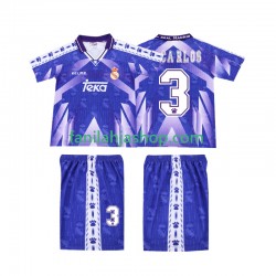 Real Madrid Pelipaidat R CARLOS 3 1996-1997 Retro Vieraspelipaita Lyhythihainen ,Lapset