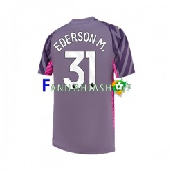 Manchester City Pelipaidat Ederson Moraes 31 Maalivahdin Vieraspelipaita 2023-2024 Lyhythihainen ,Miehet