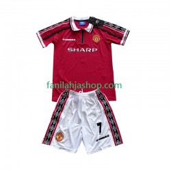 Manchester United Pelipaidat Beckham 7 Retro Kotipelipaita 1998 1999 Lyhythihainen ,Lapset