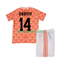 Alankomaat Pelipaidat Cruyff 14 1988 Retro Kotipelipaita Lyhythihainen ,Lapset
