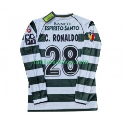 Sporting CP Pelipaidat Cristiano Ronaldo 28 2001 2003 Retro Kotipelipaita Pitkähihainen ,Miehet