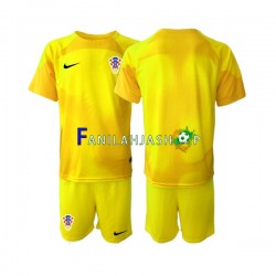 Kroatia Pelipaidat Maalivahdin Kotipelipaita World Cup 2022 Lyhythihainen ,Lapset