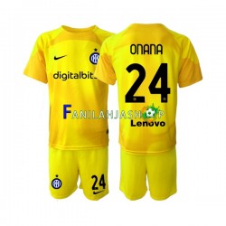 Inter Milan Pelipaidat Andre Onana 24 Maalivahdin Vieraspelipaita 2022-2023 Lyhythihainen ,Lapset