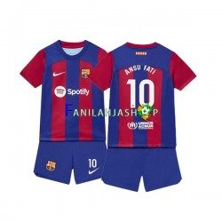 FC Barcelona Pelipaidat Ansu Fati 10 Kotipelipaita 2023-2024 Lyhythihainen ,Lapset