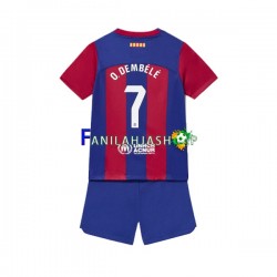 FC Barcelona Pelipaidat Ousmane Dembele 7 Kotipelipaita 2023-2024 Lyhythihainen ,Lapset