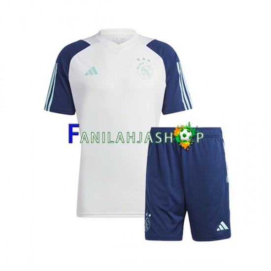 AFC Ajax Sininen Valkoinen Treenipaita ja Shortsit 2023-2024