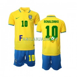 Brasilia Pelipaidat Ronaldinho 10 Kotipelipaita World Cup 2022 Lyhythihainen ,Lapset