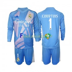 Real Madrid Pelipaidat Thibaut Courtois 1 Maalivahdin Kotipelipaita 2024-2025 Pitkähihainen ,Lapset