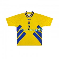 Ruotsi Pelipaidat Henrik Larsson 7 Retro Kotipelipaita 1994 Lyhythihainen ,Miehet