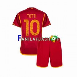 AS Roma Pelipaidat Totti 10 Kotipelipaita 2023-2024 Lyhythihainen ,Lapset