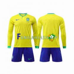 Brasilia Pelipaidat Kotipelipaita World Cup 2022 Pitkähihainen ,Lapset