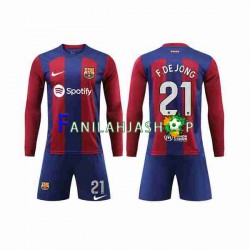 FC Barcelona Pelipaidat Frenkie de Jong 21 Kotipelipaita 2023-2024 Pitkähihainen ,Lapset