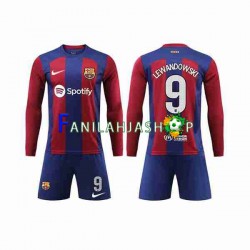 FC Barcelona Pelipaidat LEWANDOWSKI 9 Kotipelipaita 2023-2024 Pitkähihainen ,Lapset
